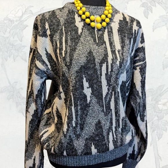 Vintage Santana Geometric 80s Sweater - Picture 1 of 4